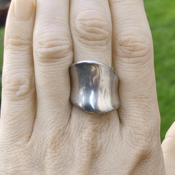 Vintage Abstract Mid-Century Modern Sterling Silver Ring- Size 8.5 - Picture 2 of 6